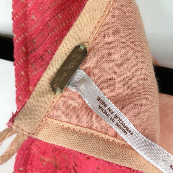 Free People Rocco coral peach lace open back Dress Size 0 - Picture 8 of 11